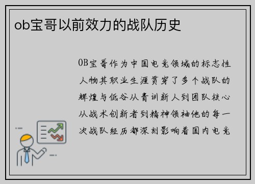 ob宝哥以前效力的战队历史